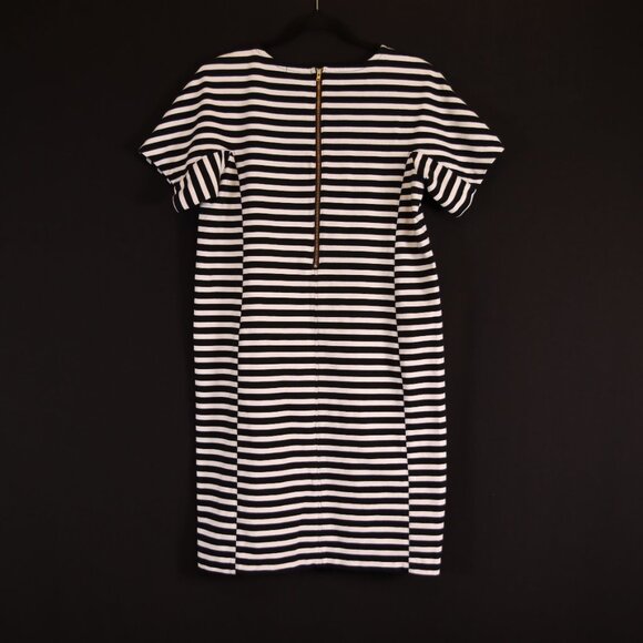 J. Crew Black & White Striped T-Shirt Shift Dress - Picture 8 of 10